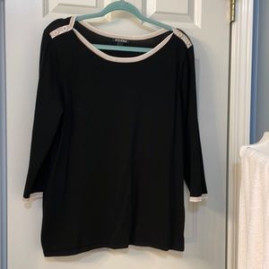 Black sweater with tan details